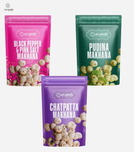 Black Pepper Pudina Chatpata Makhana Zipper Combo Pack - aayanshfoods.com