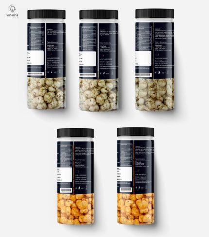 Peri Peri, Cheese, Chatpata, Black Pepper & Pudina Makhana Jar Combo - aayanshfoods.com